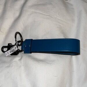 NWT Coach clip on keychain blue.